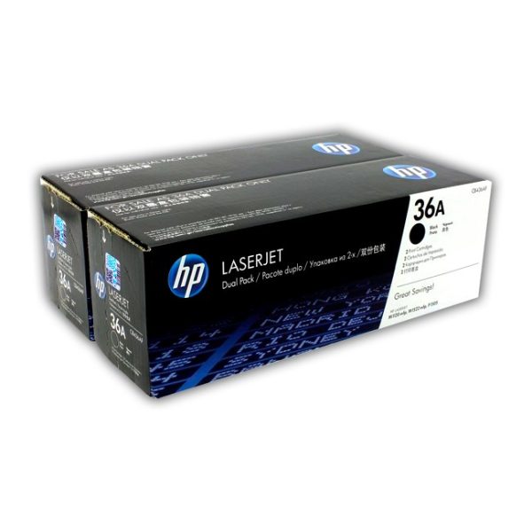 Toner HP CB436AD (36AD) – Pack de 2, Rendimiento 2,000 páginas c/u