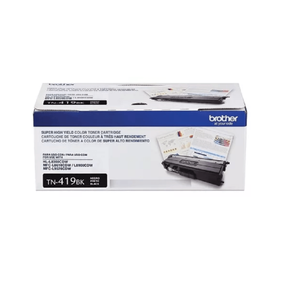 Toner Brother TN-419BK Negro – Rendimiento de 9,000 páginas