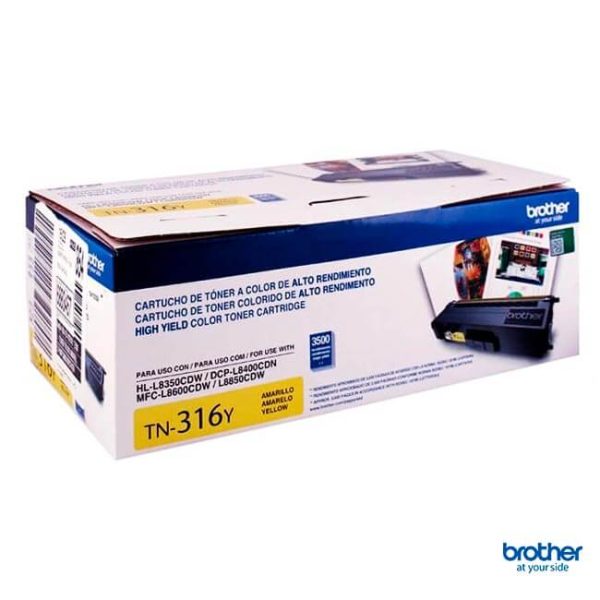 Toner Brother TN316Y Amarillo – Rendimiento de 3,500 páginas