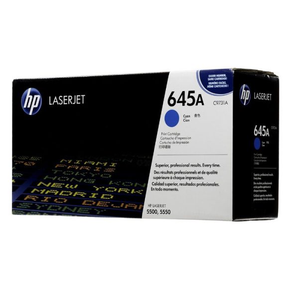 Tóner HP C9731A (645A) Cyan, Rendimiento de 12,000 Páginas