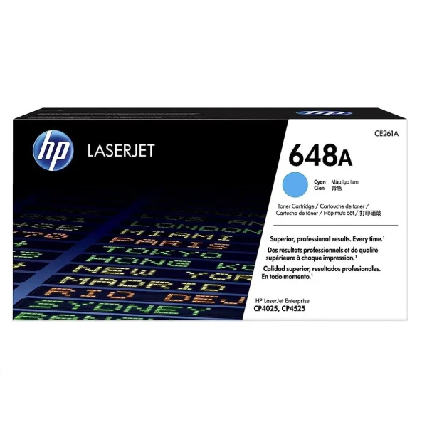 Tóner HP CE261A (648A) Cyan – Alto Rendimiento (11,000 páginas)