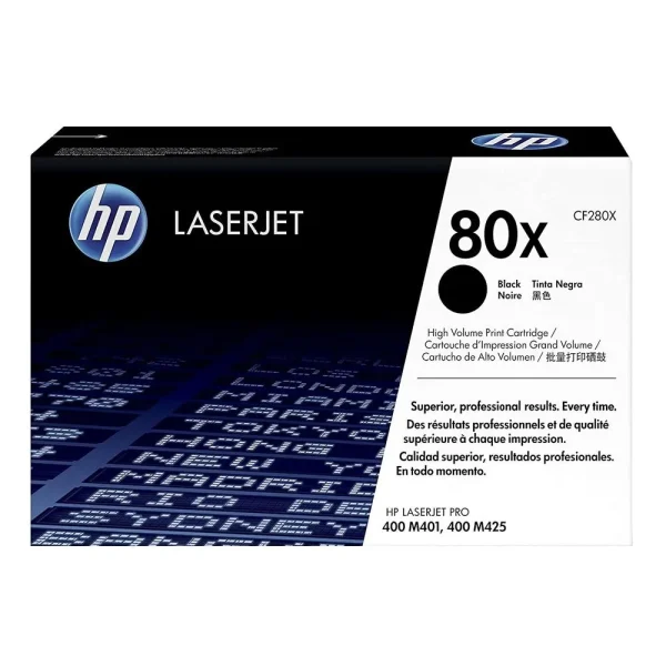 Tóner HP CF280X (80X) Negro – Alto Rendimiento (6,900 páginas)
