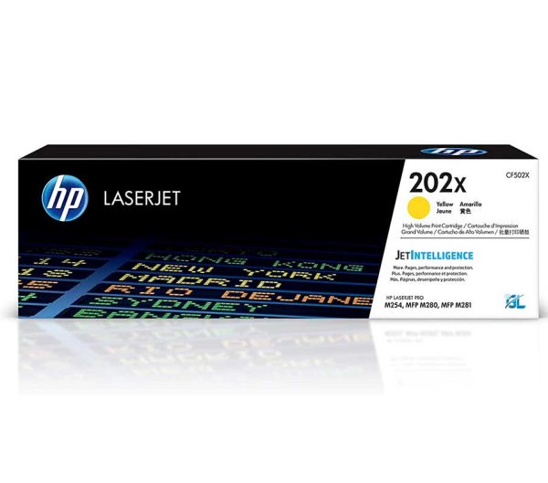 Tóner HP 202X Yellow CF502X Tóner HP 202X Yellow CF502X